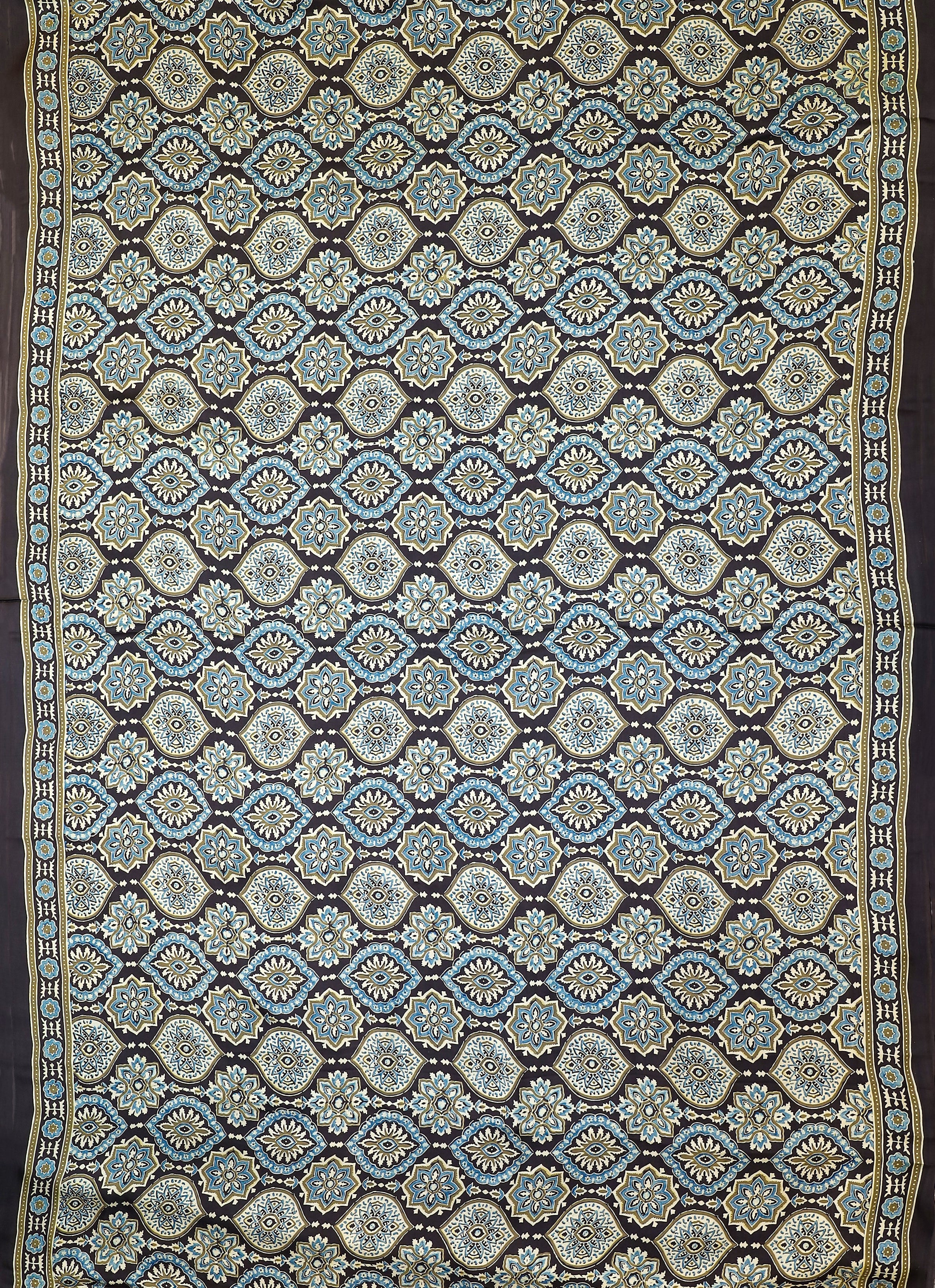 Ajrakh block printed Modal Silk Saree