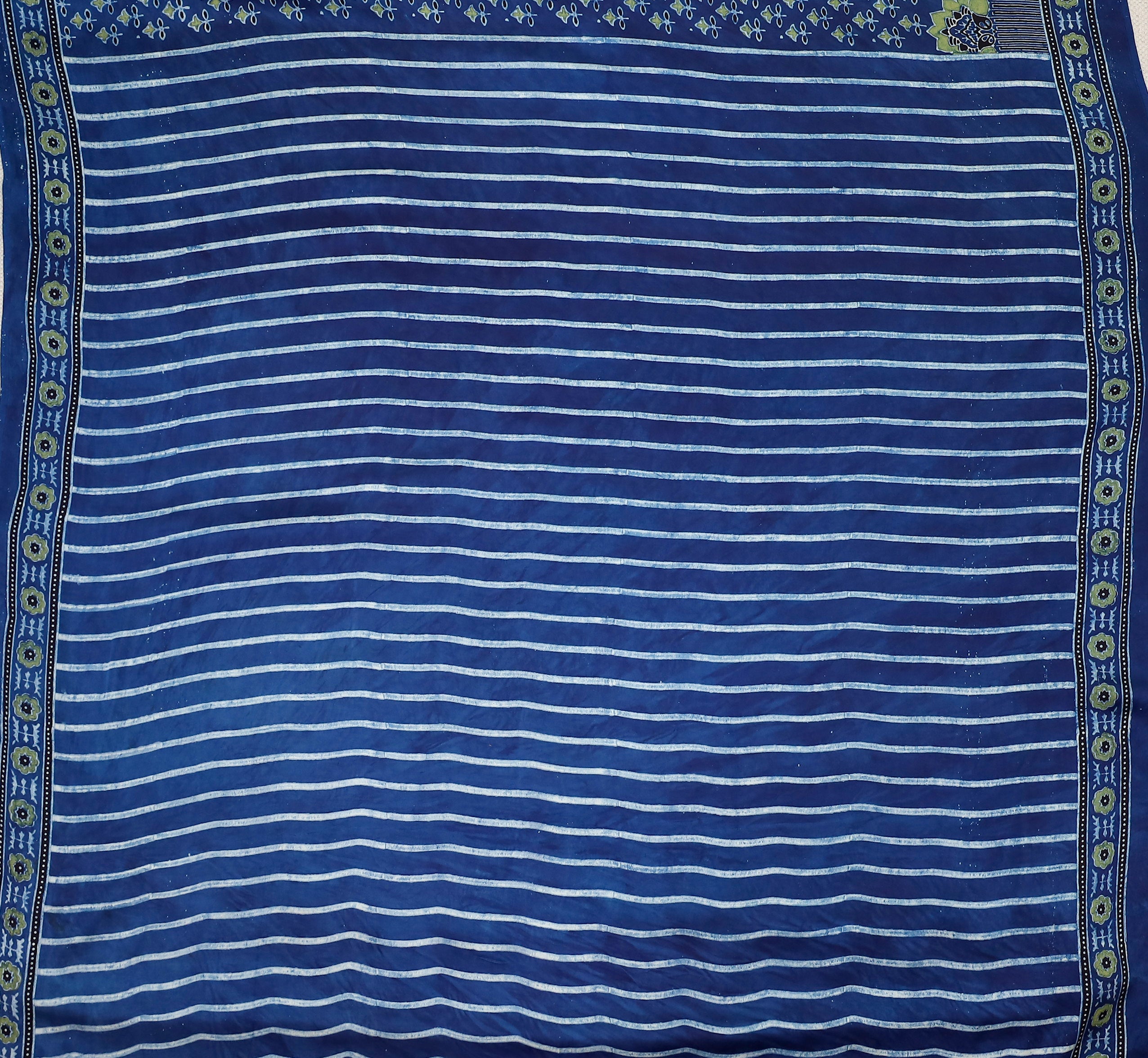 Ajrakh block printed Modal Silk Saree # 7