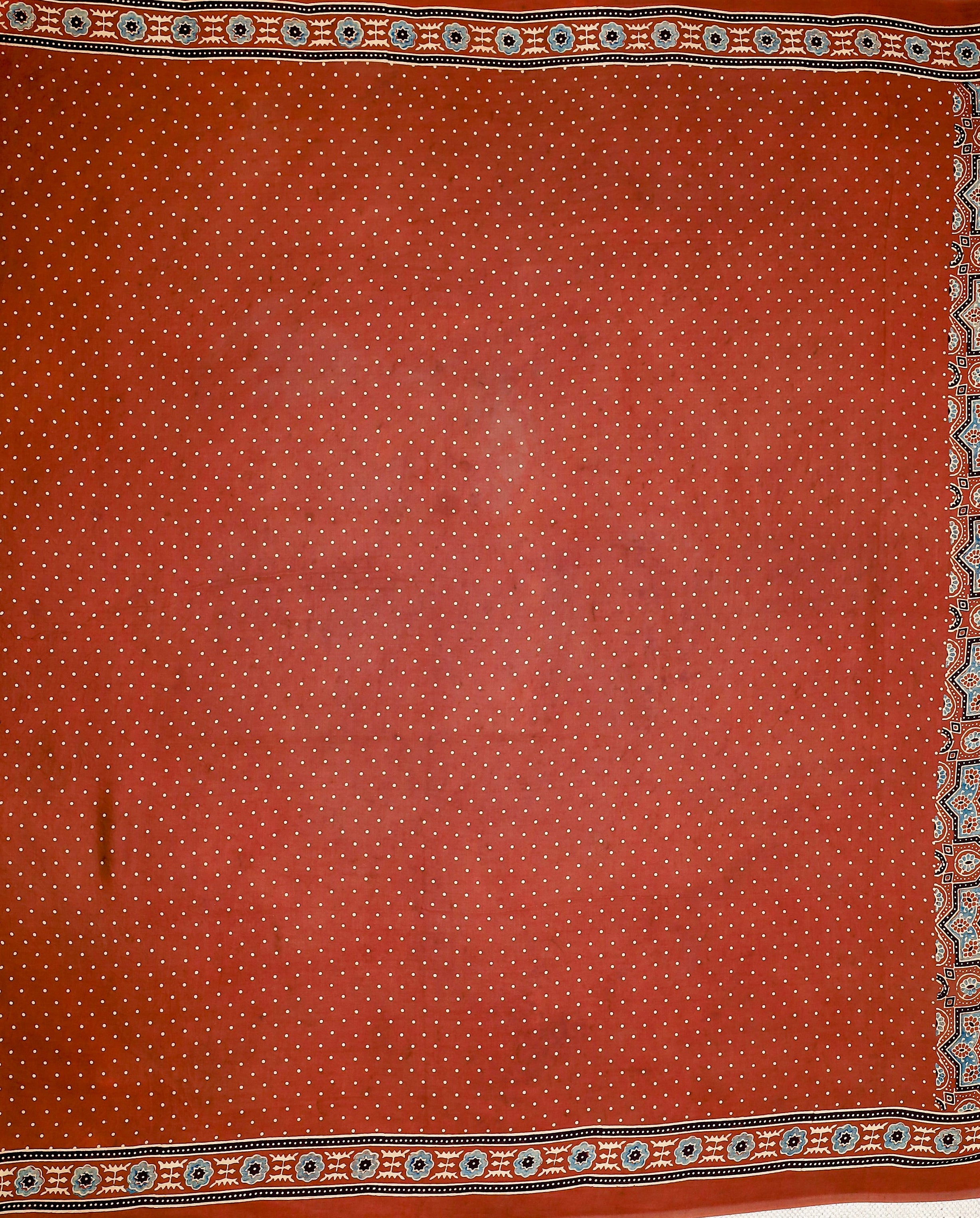 Ajrakh block printed Modal Silk Saree #23