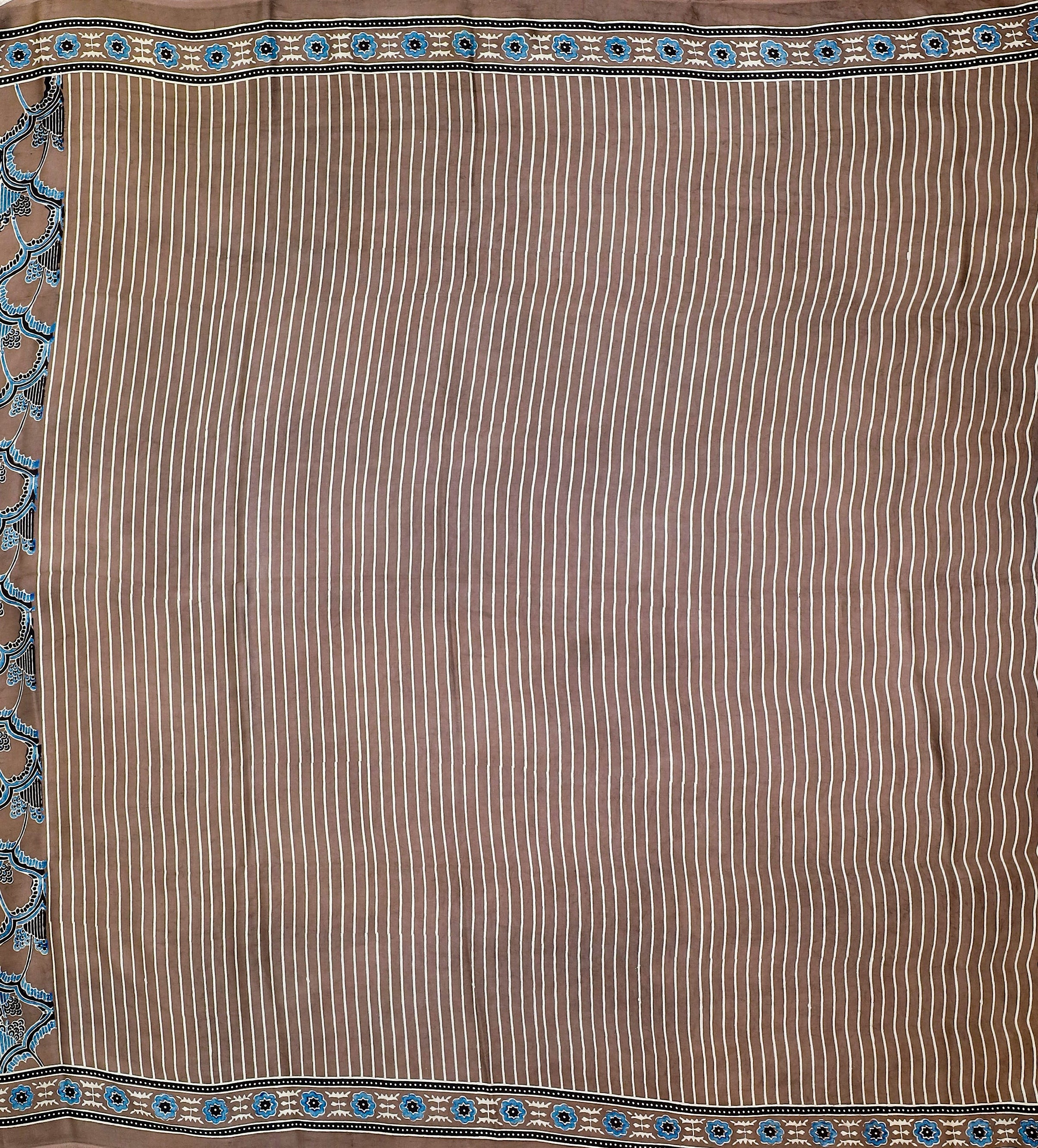 Ajrakh block printed Modal Silk Saree # 6