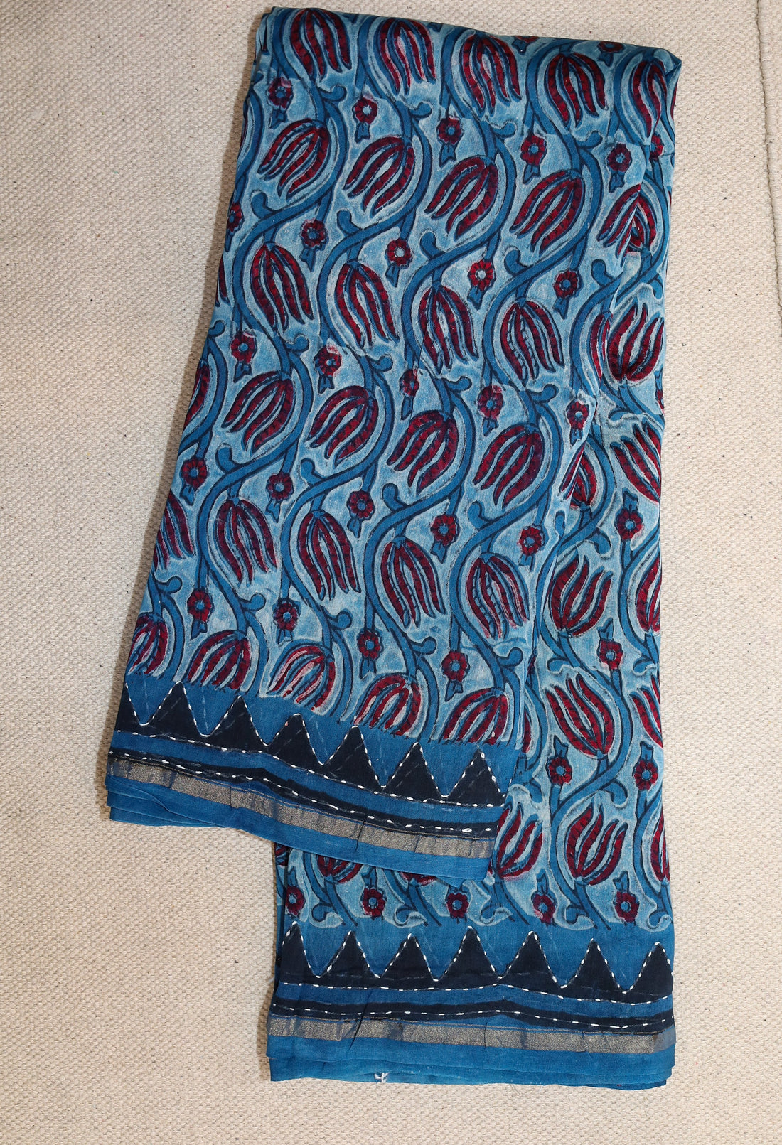 Block printed Chanderi Silk Cotton Saree#17