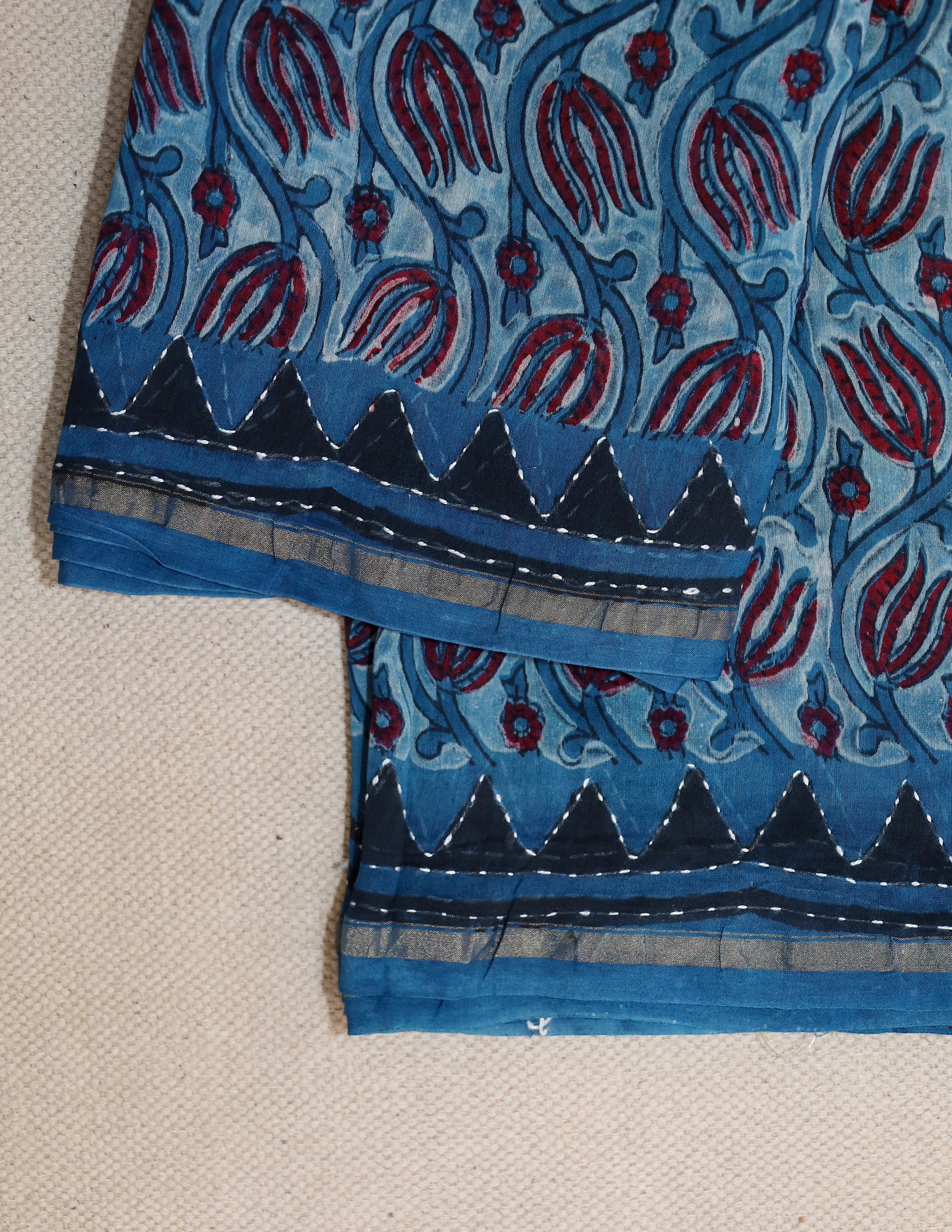 Block printed Chanderi Silk Cotton Saree#17
