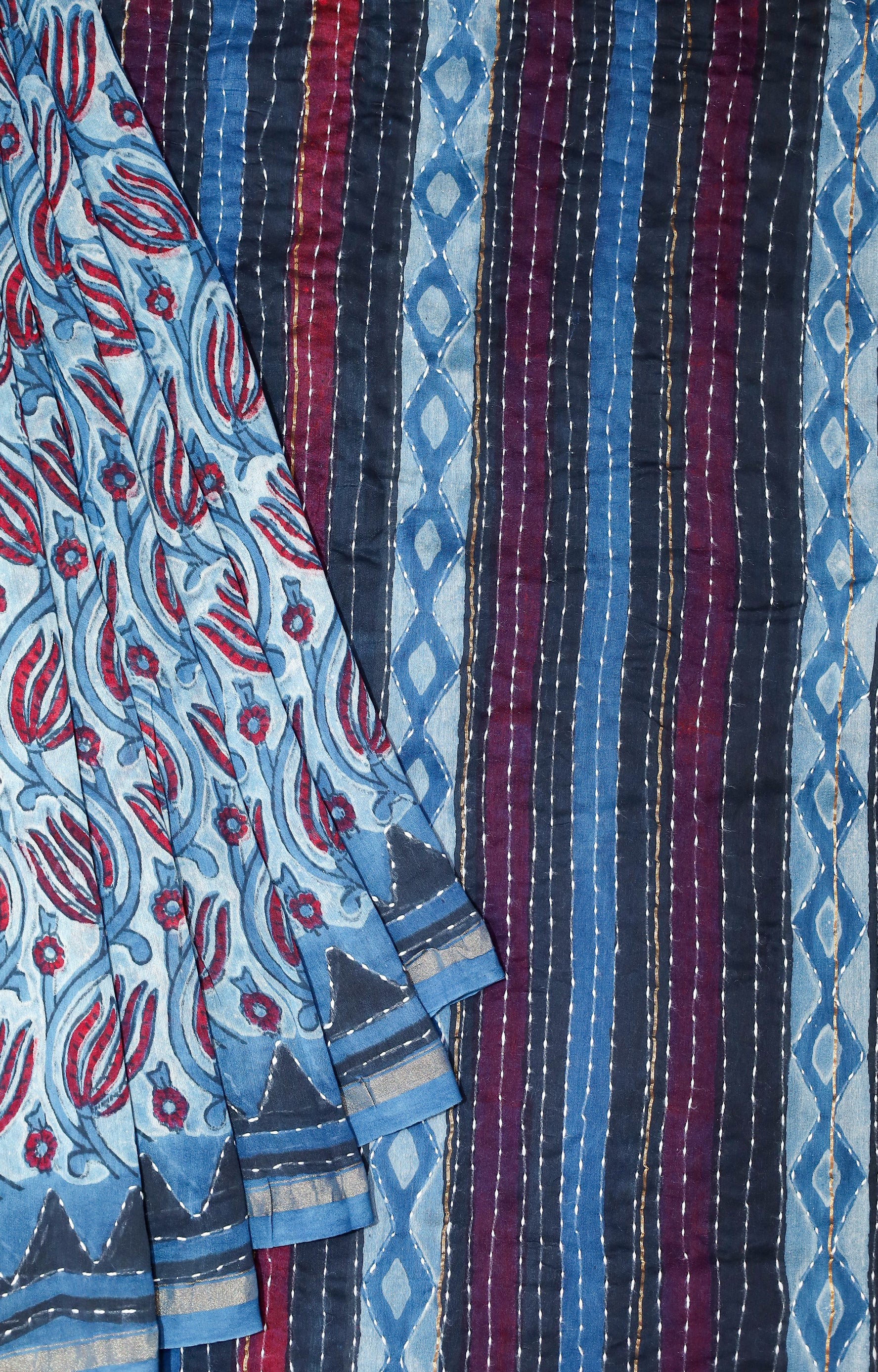 Block printed Chanderi Silk Cotton Saree#17