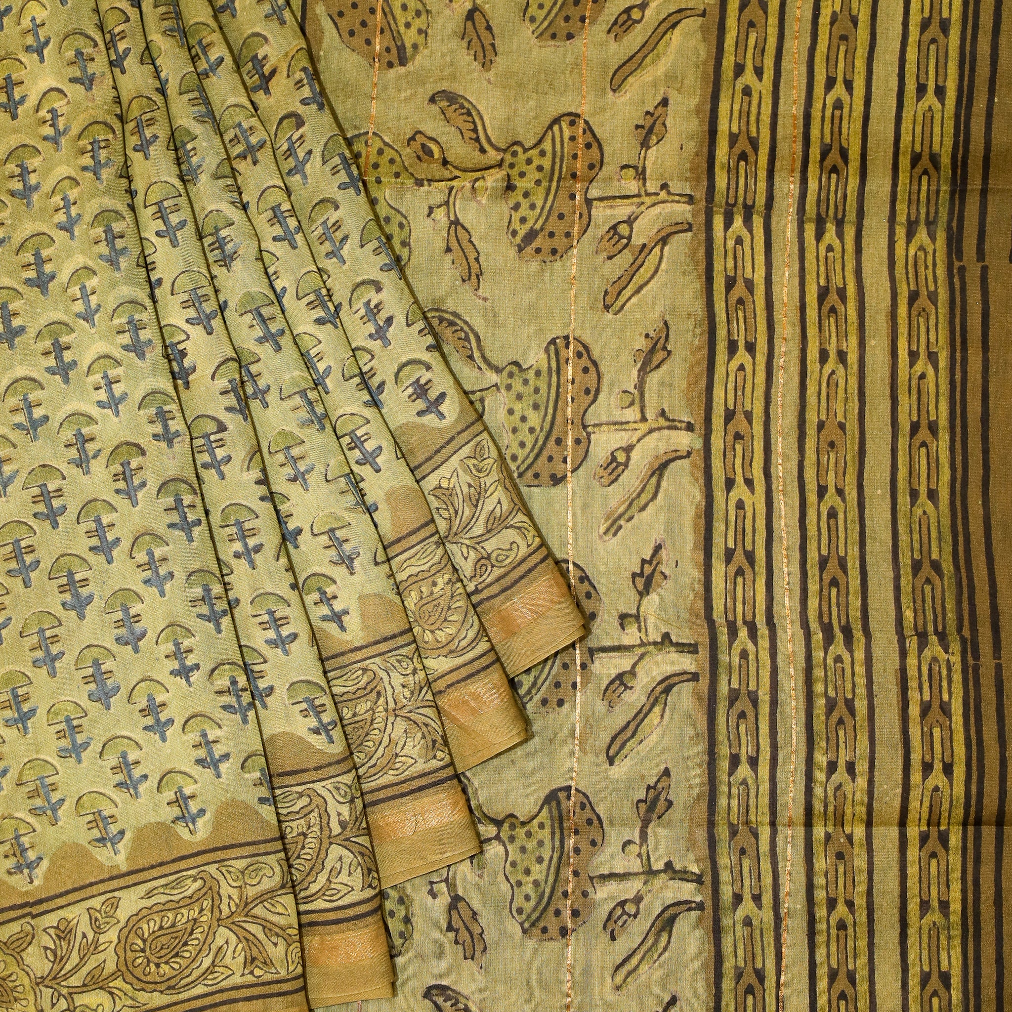 Block printed Chanderi Silk Cotton Saree#18