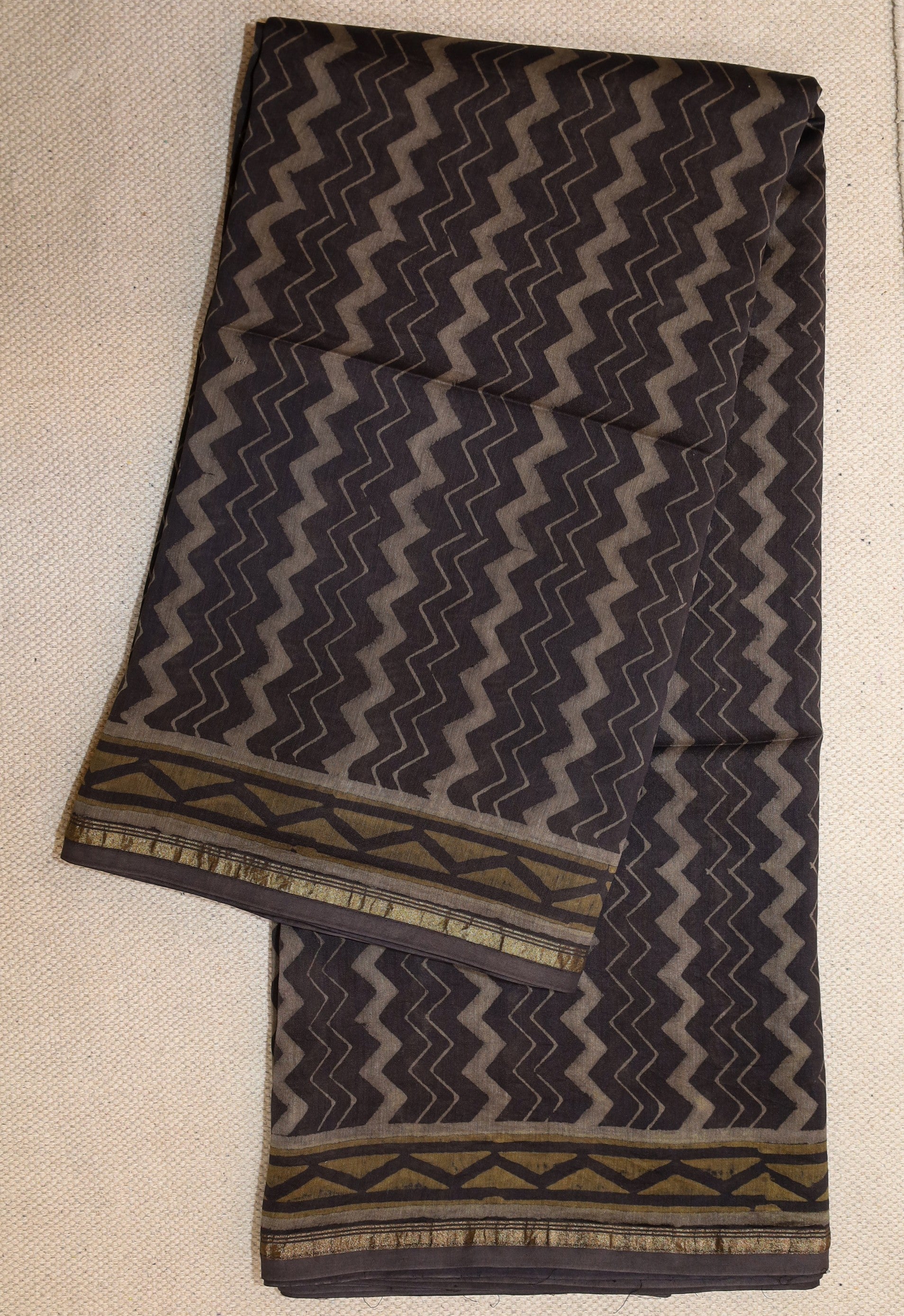 Akola Block printed Chanderi Silk Cotton Saree#14