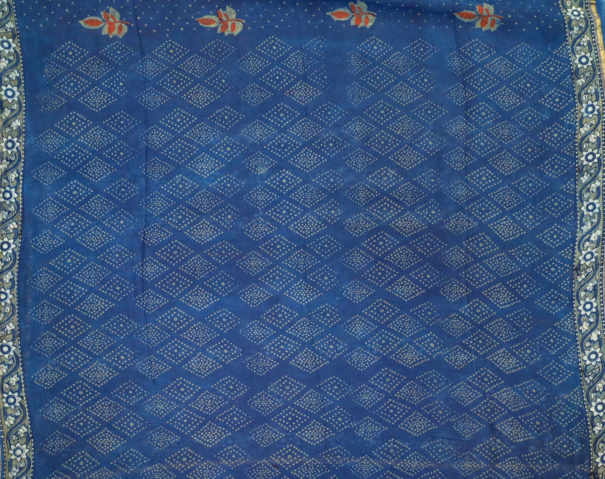 Akola Block printed Chanderi Silk Cotton Saree#15