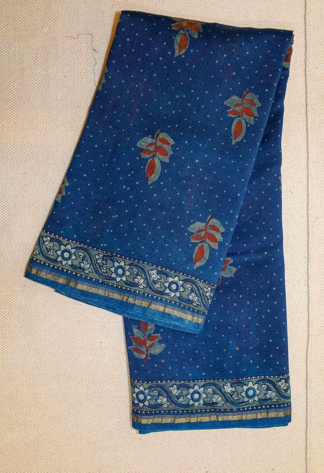 Akola Block printed Chanderi Silk Cotton Saree#15