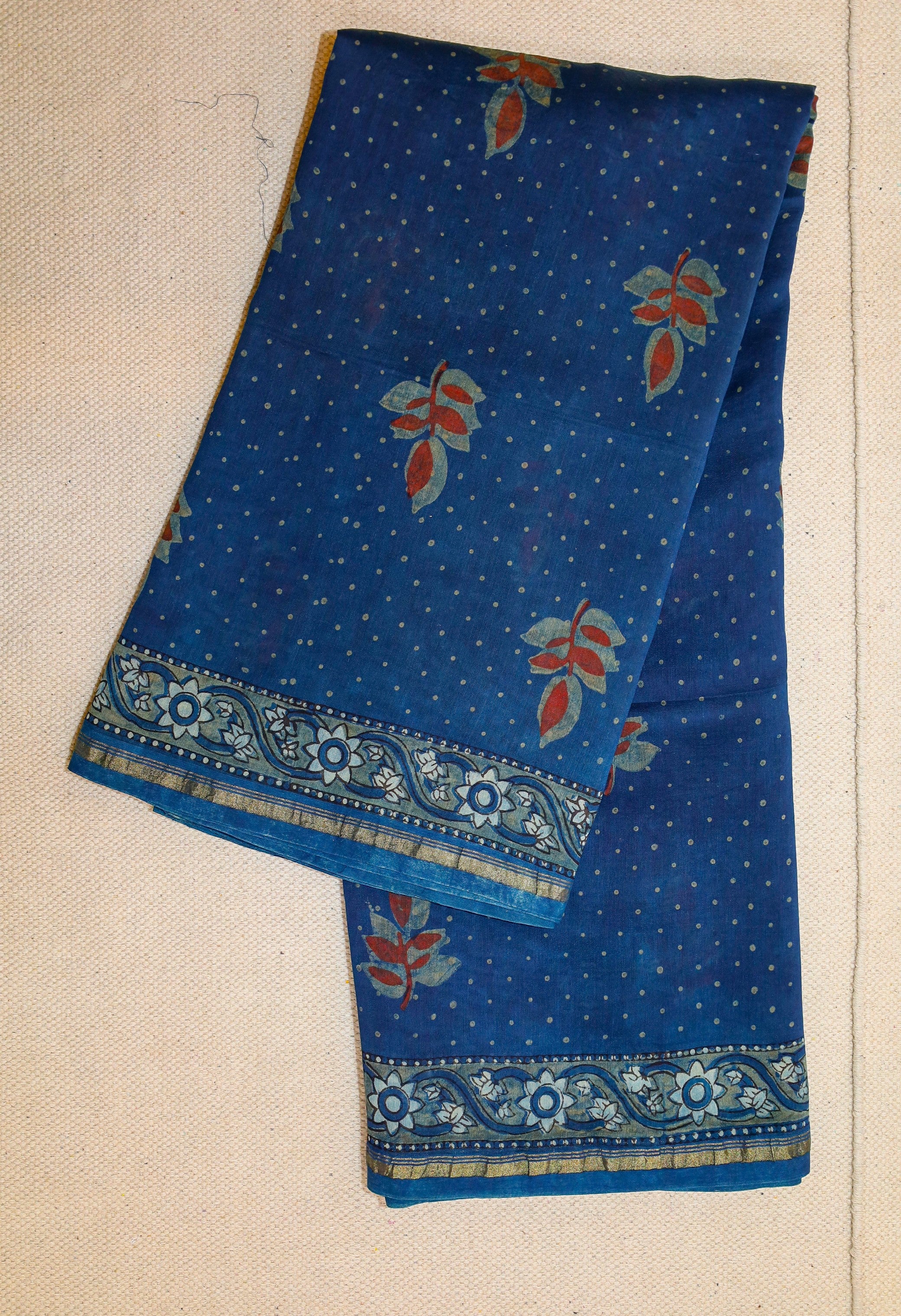 Akola Block printed Chanderi Silk Cotton Saree#15