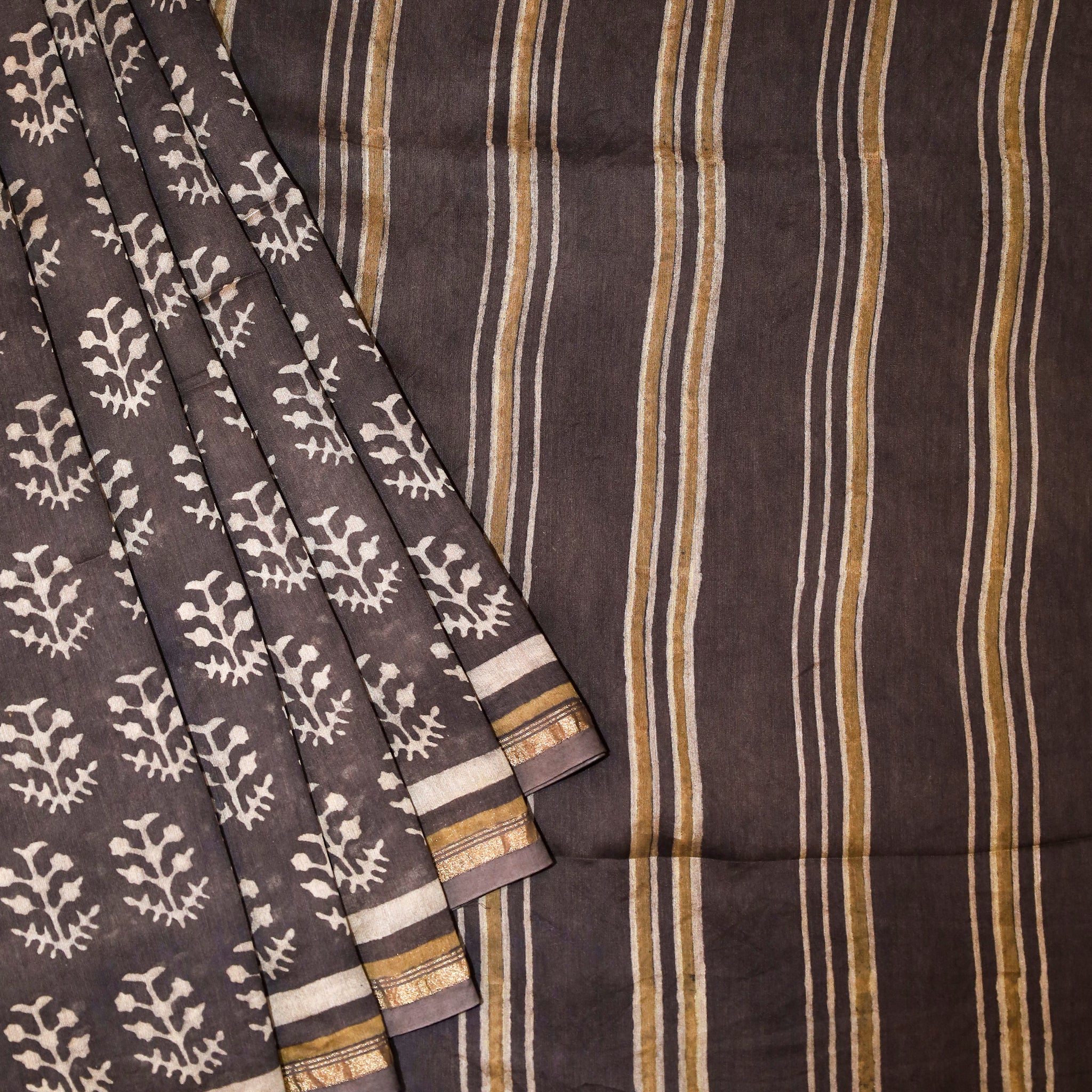 Block printed Chanderi Silk Cotton Saree#16