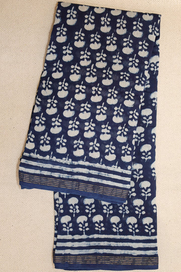 Blue Chanderi Saree # 34