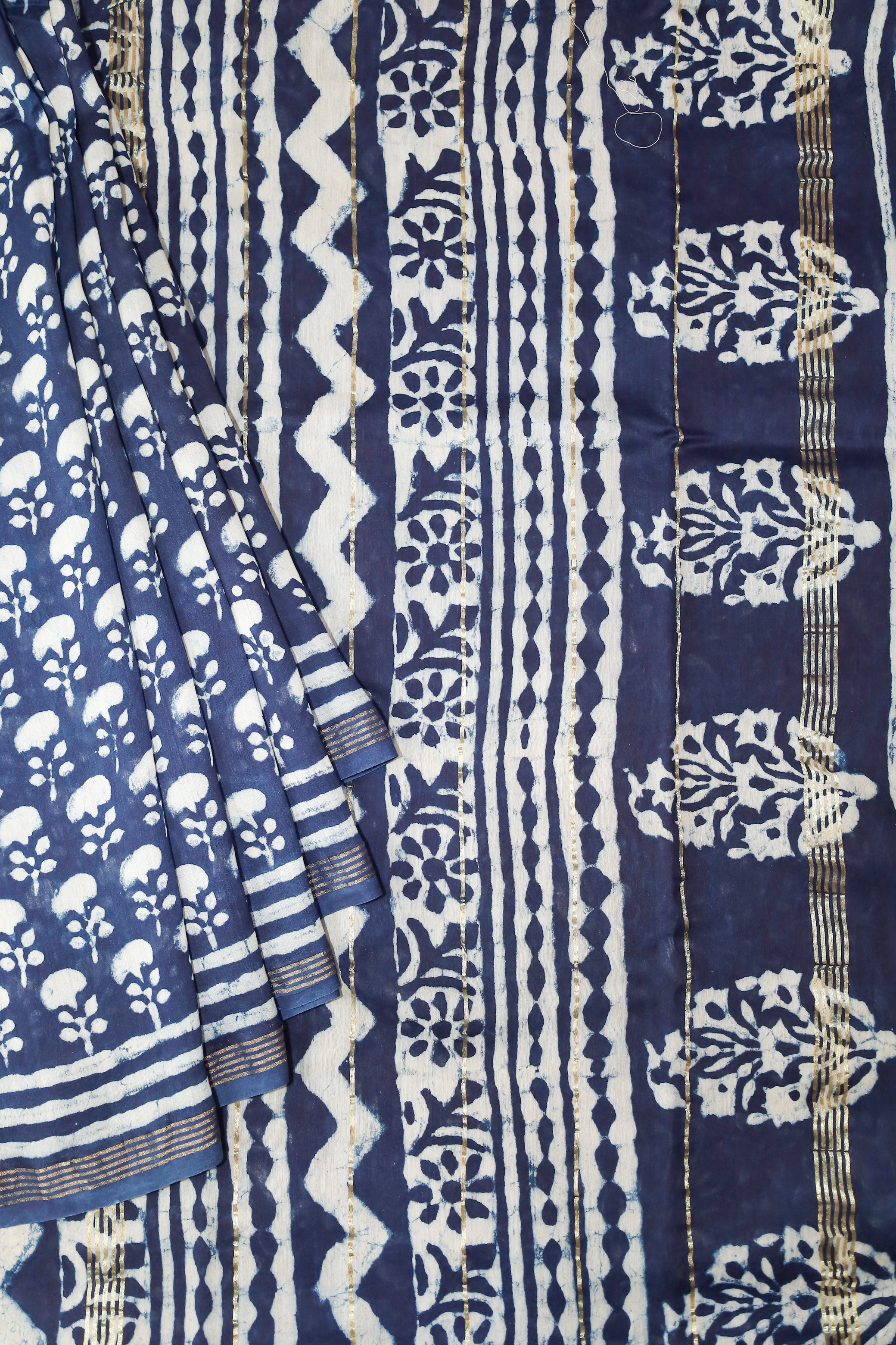 Blue Chanderi Saree # 34