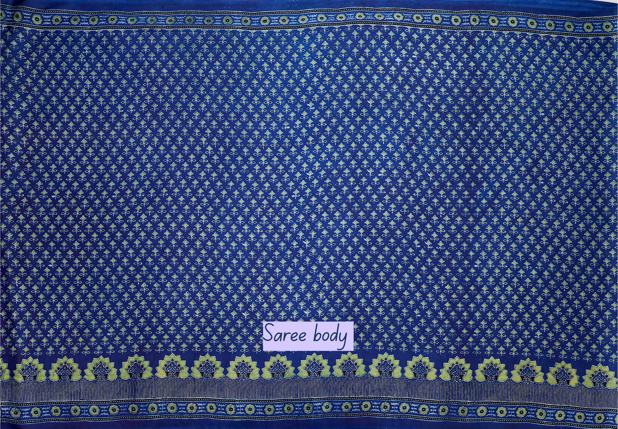 Ajrakh block printed Modal Silk Saree # 7