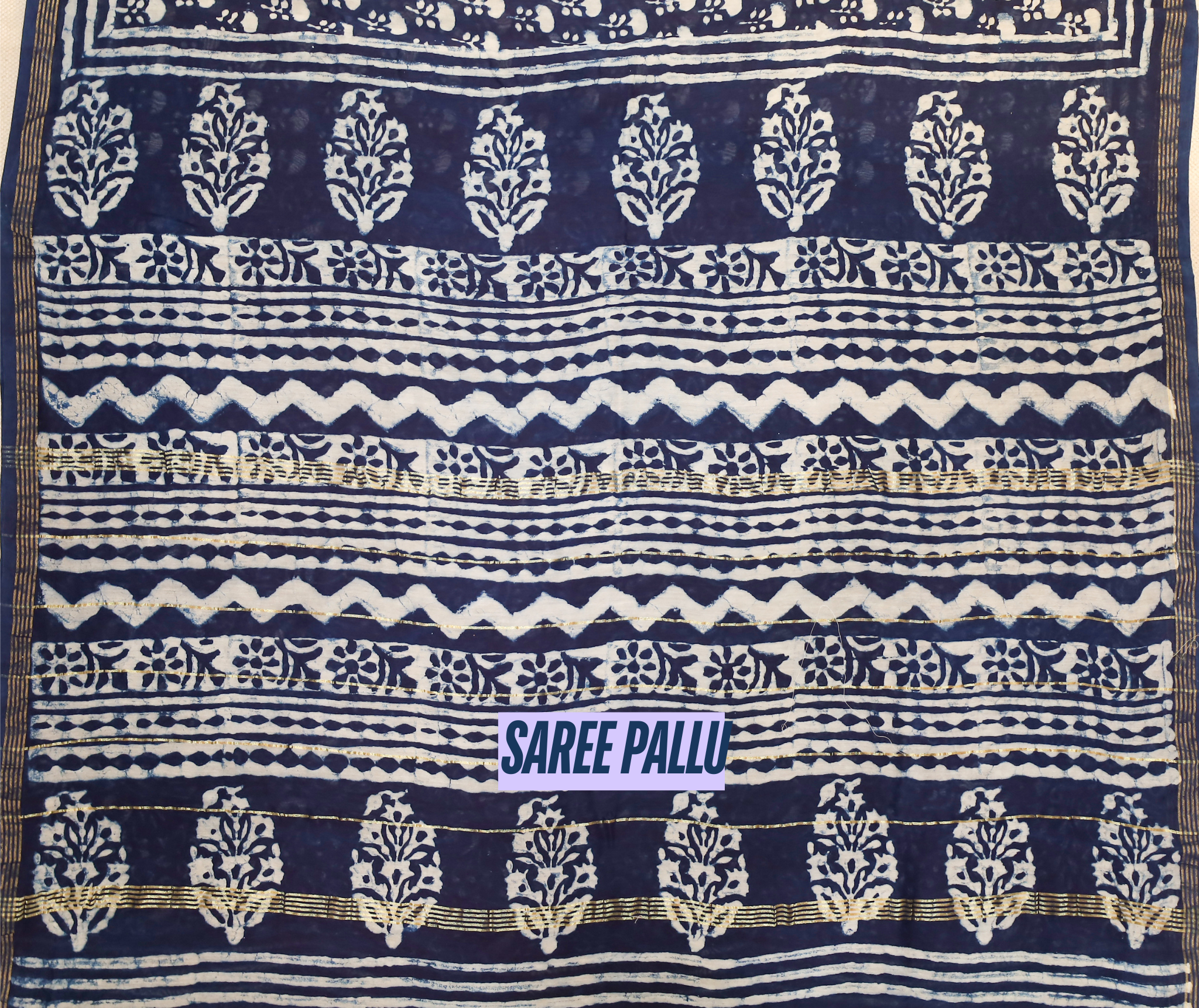Blue Chanderi Saree # 34