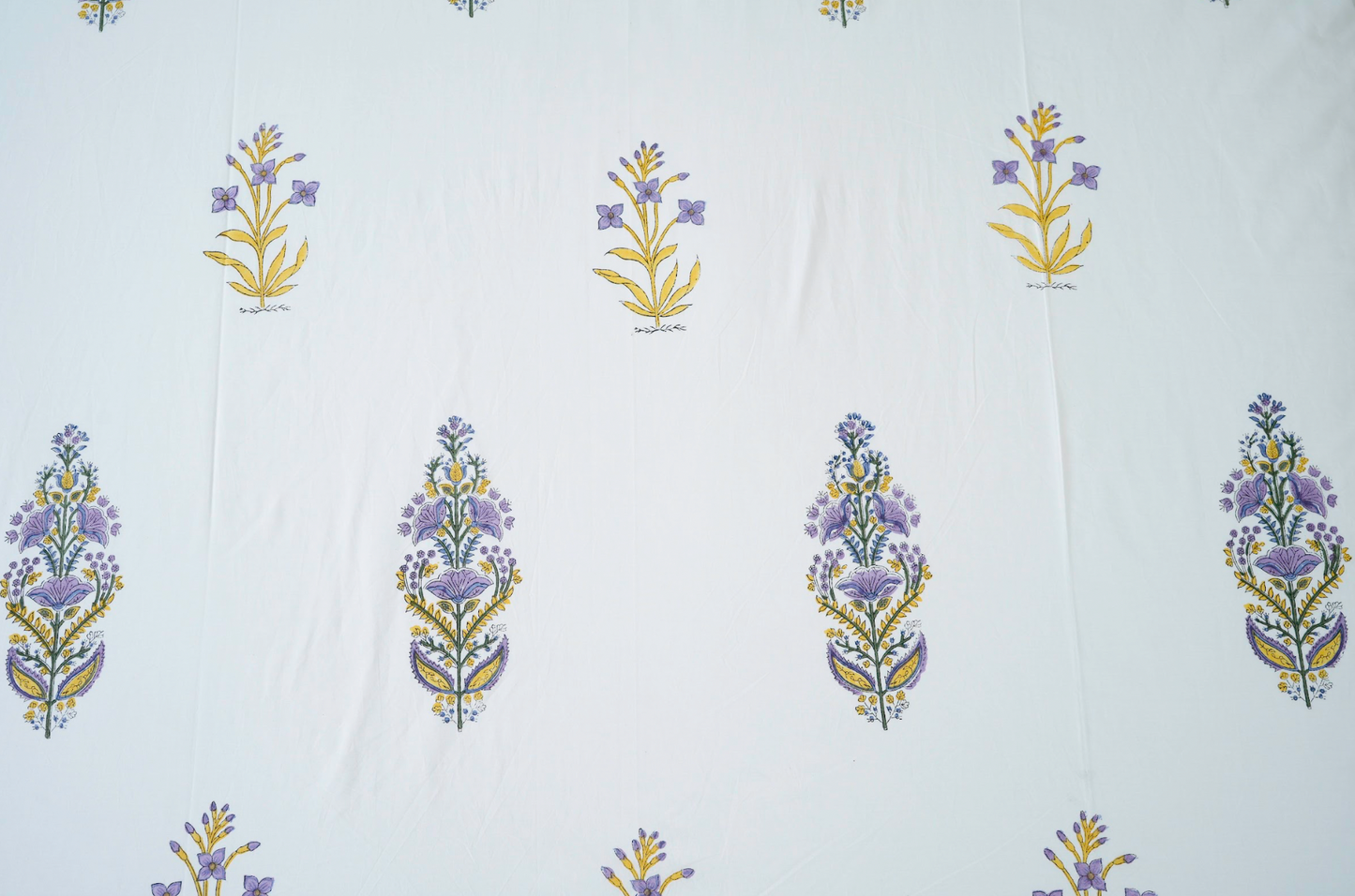 Pretti in Purple|Handblock printed Bedsheet|Double bed: King Size |300 TC Premium Cotton|Reversibe pillow covers