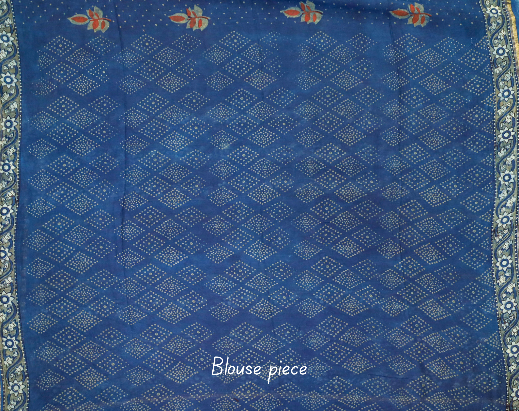 Akola Block printed Chanderi Silk Cotton Saree#15