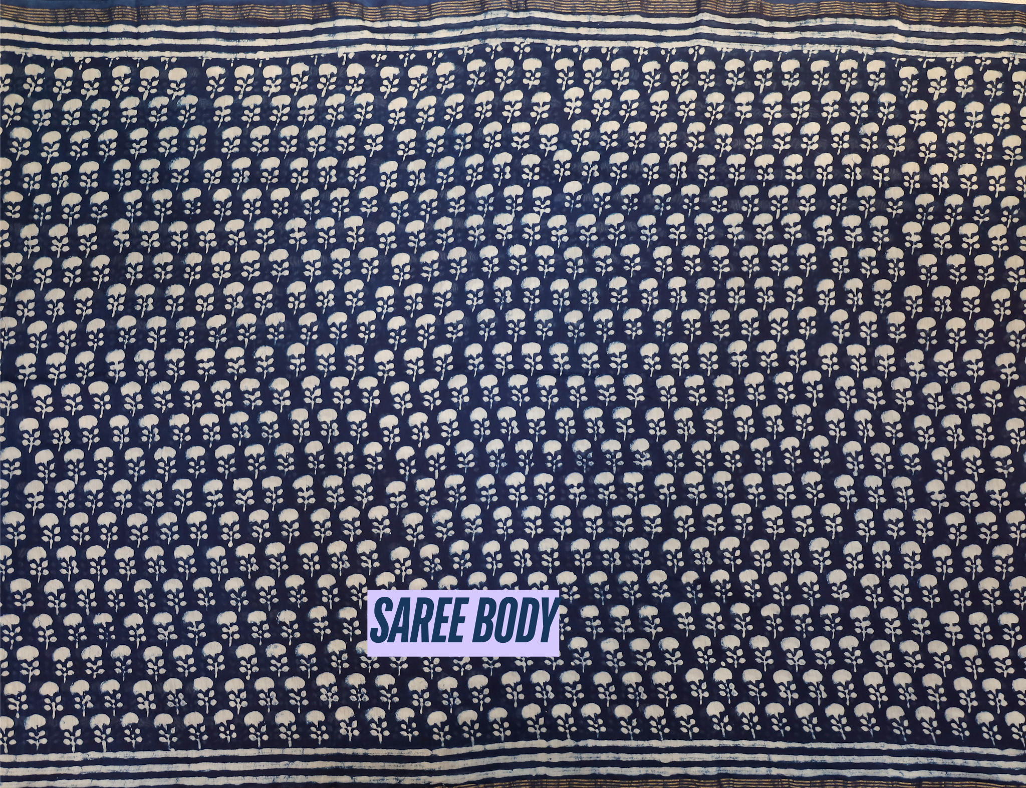 Blue Chanderi Saree # 34
